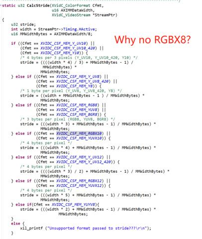 YUYV8 – input data format is not working for Frame Buffer Write IP..